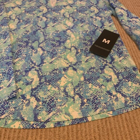 IBKUL Cora Jade Wmns M Long Vent Sleeve Mock Neck Sunshirt NEW Golf Logo - Picture 6 of 10